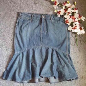 Lauren By Ralph Lauren Jean Skirt Sz 14